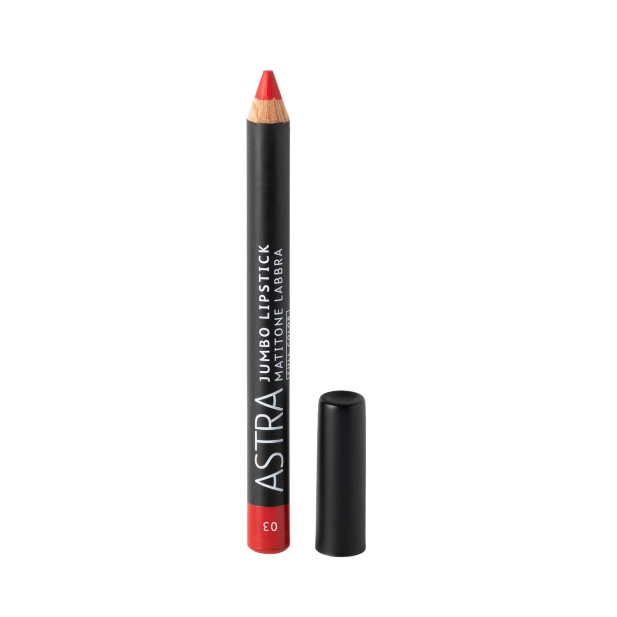 Refect Beauty Astra Jumbo Lipstick lip pencil in a vibrant red shade with a smooth, creamy texture. 03