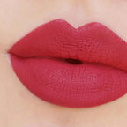 Refect Beauty Astra Jumbo Lipstick in a vibrant matte red shade applied smoothly on lips for a defined look.