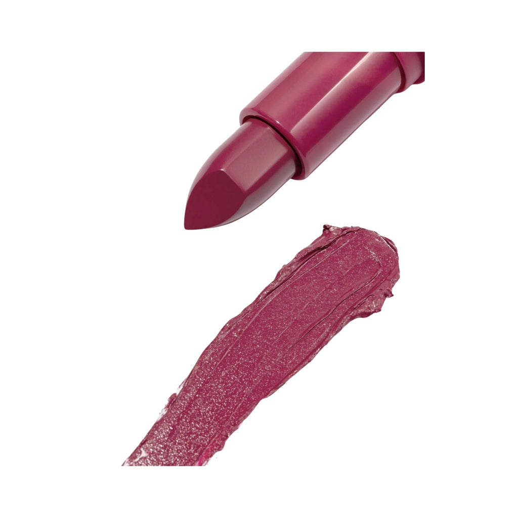 Refect Beauty Astra Lip Creamynal lipstick in a deep berry shade with a creamy, luminous swatch on a white background.