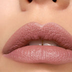 Refect Beauty Astra Lip Creamynal lipstick in a creamy mauve nude shade applied on lips for a luminous finish