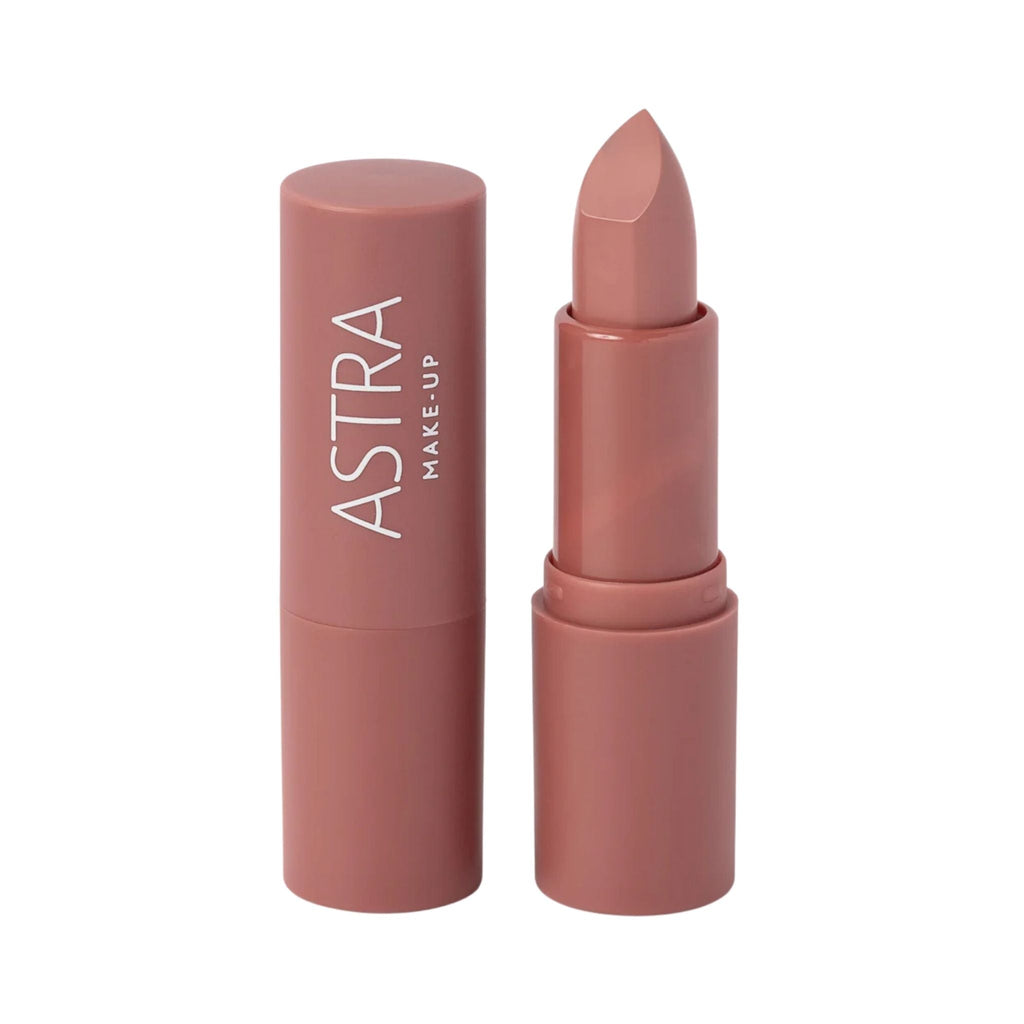 Refect Beauty Astra Lip Creamynal lipstick in a creamy nude shade with a luminous finish and elegant tube packaging. 02