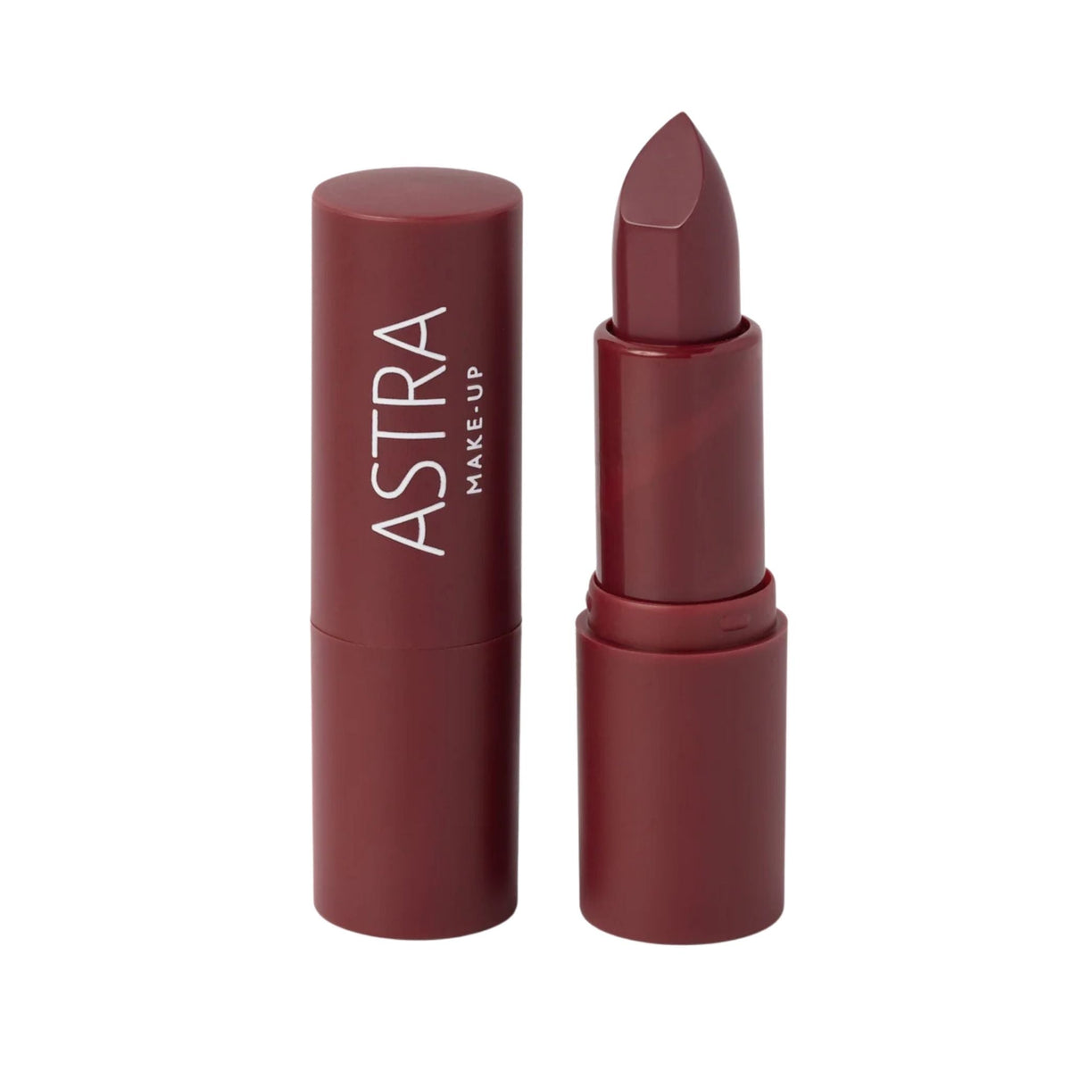 Refect Beauty Astra Lip Creamynal lipstick in a deep wine shade with a luminous finish and sleek cylindrical tube 07