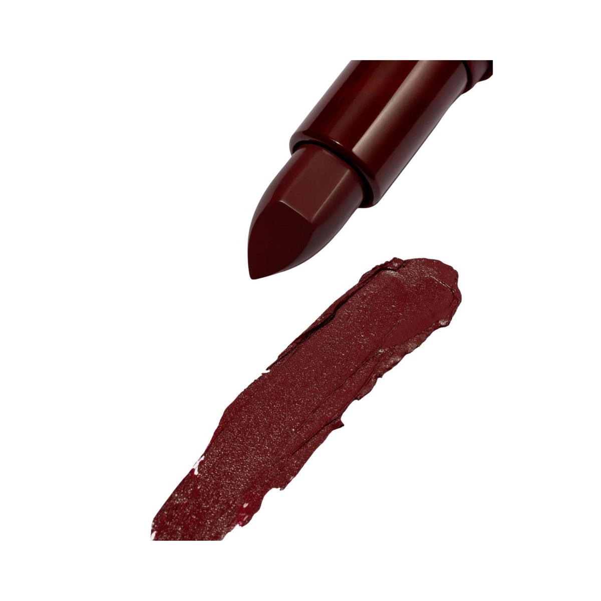 Refect Beauty Astra Lip Creamynal lipstick in an intense wine shade with a creamy swatch on a white background