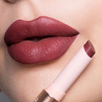 Refect Beauty Astra Madame Lipstylo The Mat lipstick in a deep mauve shade applied on lips with a smooth matte finish