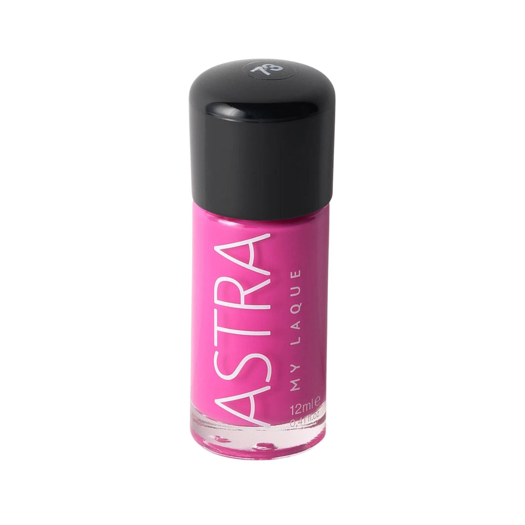 Refect Beauty Astra My Laque nail polish in a vibrant hot pink shade with a glossy finish and black cap 73