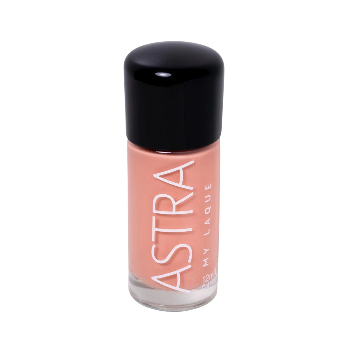 Refect Beauty Astra My Laque nail polish in a soft peach shade with a glossy finish and black cap 87