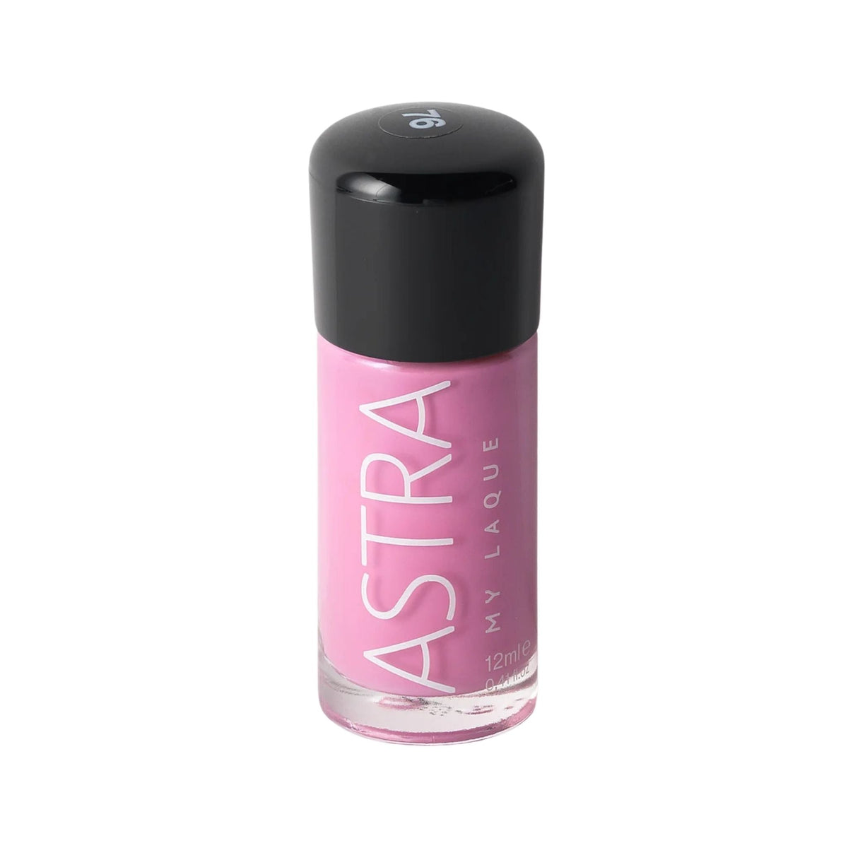Refect Beauty Astra My Laque nail polish in a vibrant pink shade with a glossy finish and black cap 76