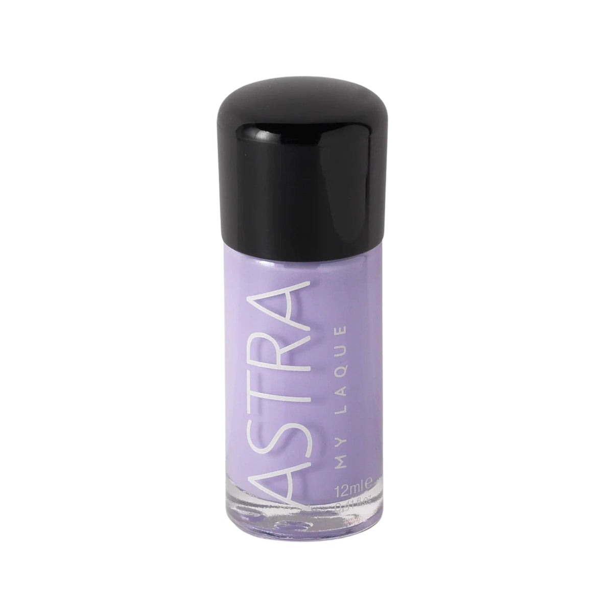 Refect Beauty Astra My Laque nail polish in a vibrant light purple shade with a glossy finish and black cap. 75