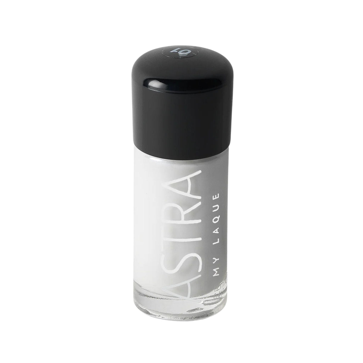 Refect Beauty Astra My Laque nail polish in a crisp white shade with a glossy finish and black cap 01