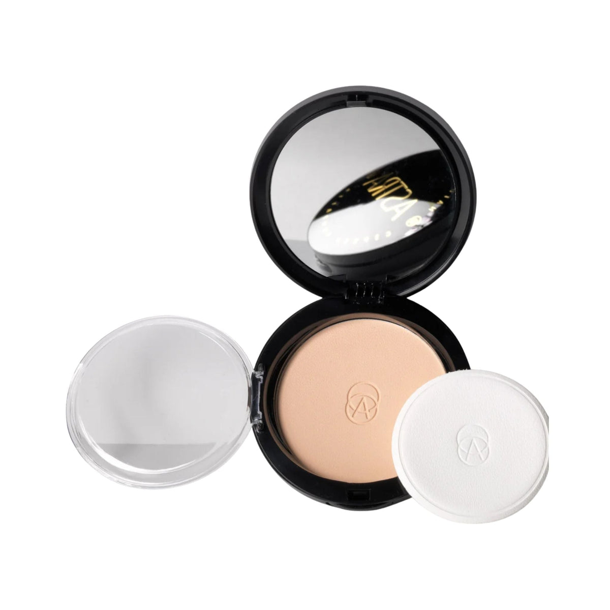 Refect Beauty Astra Natural Skin Powder in a black compact case with mirror and soft white application puff 35