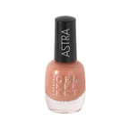 Refect Beauty Astra Lasting Gel Effect nail polish in a glossy nude shade with a black cap and clear glass bottle.