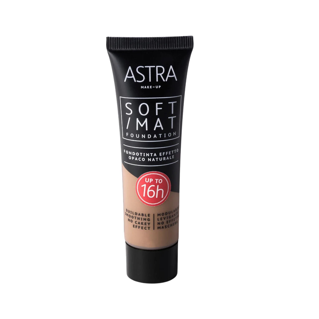 Refect Beauty Astra Soft Mat foundation in a black squeeze tube with a matte finish and 16-hour long-lasting formula. 08