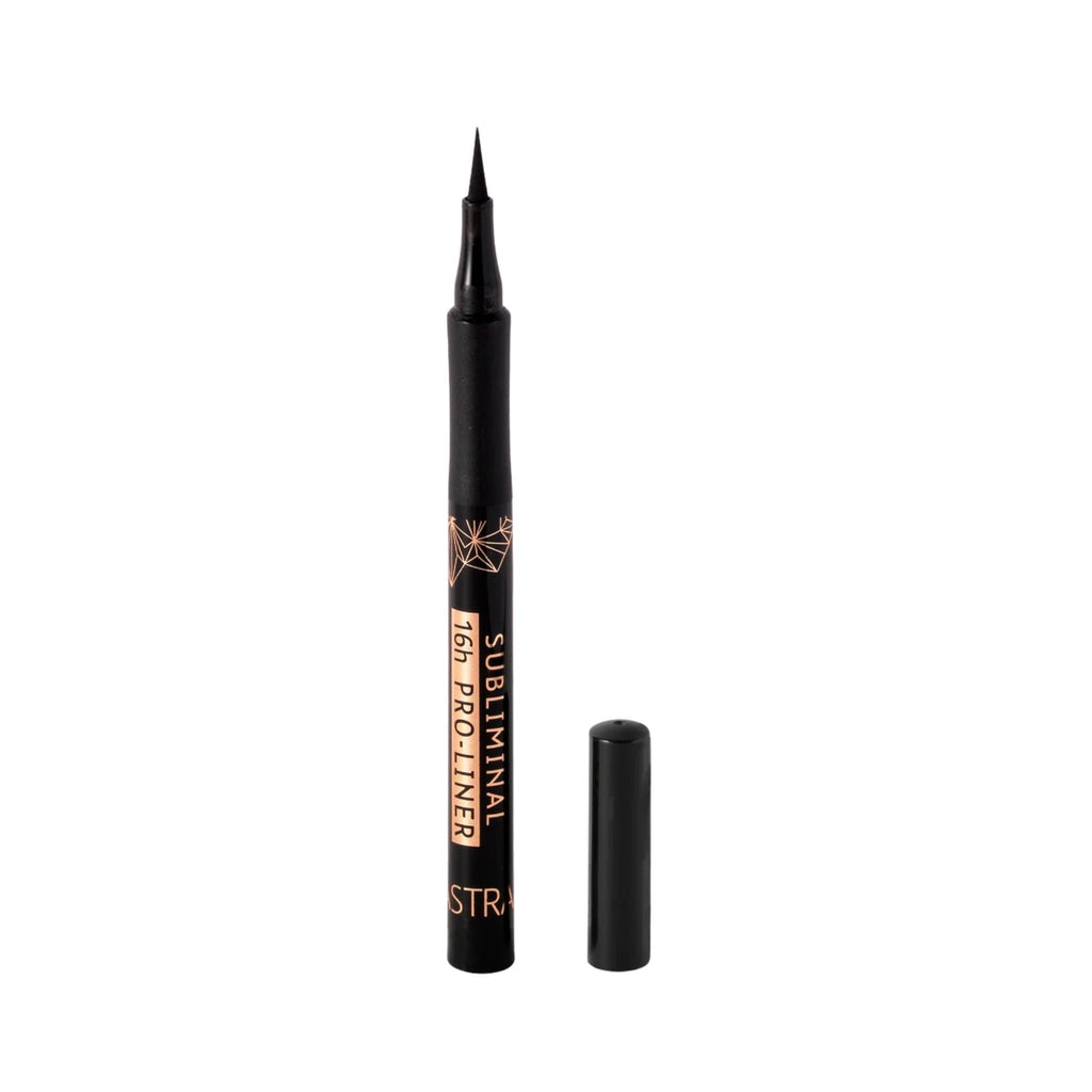 Refect Beauty Astra Subliminal 16H Pro-Liner black felt tip eyeliner pen with cap removed