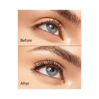 Refect Beauty Astra Subliminal X Volume Waterproof mascara before and after application showing long voluminous lashes