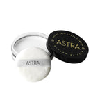 Refect Beauty Astra Velvet Skin translucent loose powder in a black jar with a soft white application puff 01