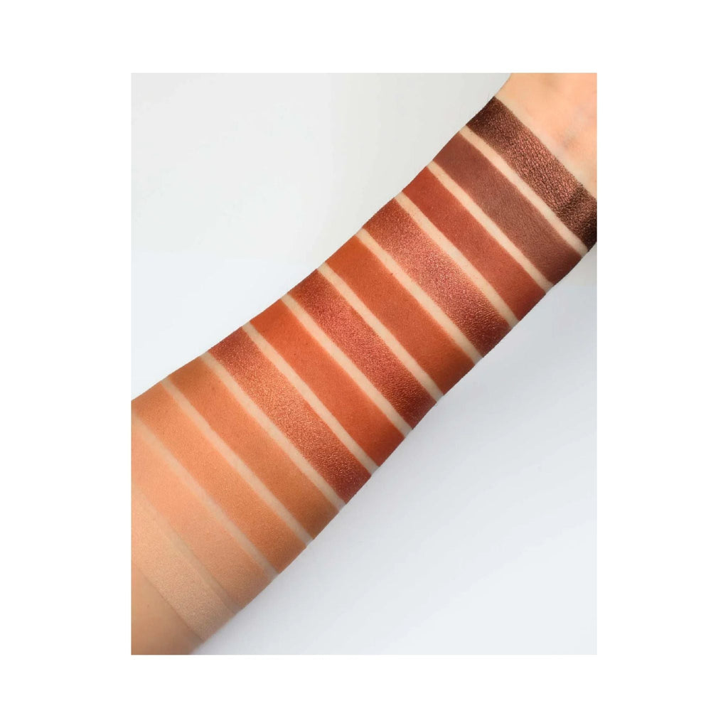 Refect Beauty Astra The Temptation Palette Warm Temptation 02 eyeshadow swatches in warm orange and bronze tones