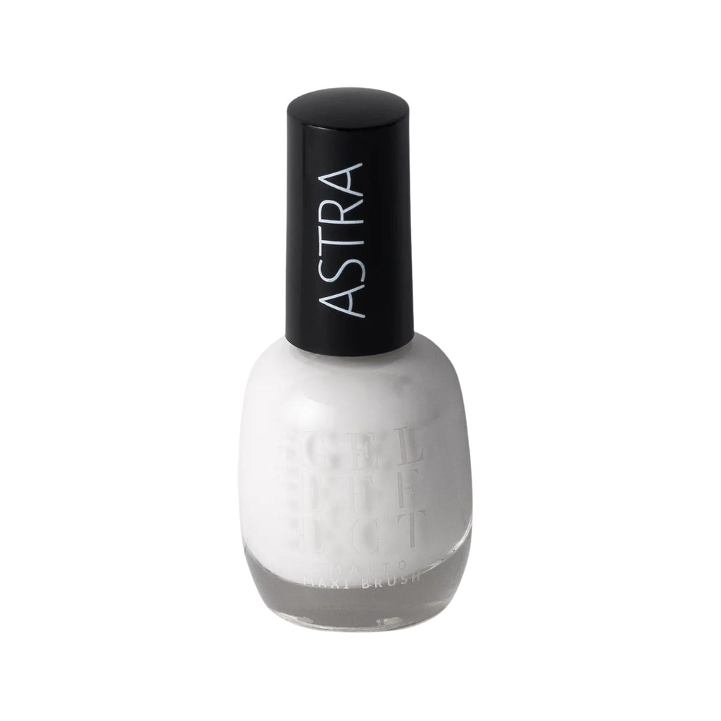 Refect Beauty Astra Lasting Gel Effect nail polish in a crisp white shade with a high-shine gel-like finish.