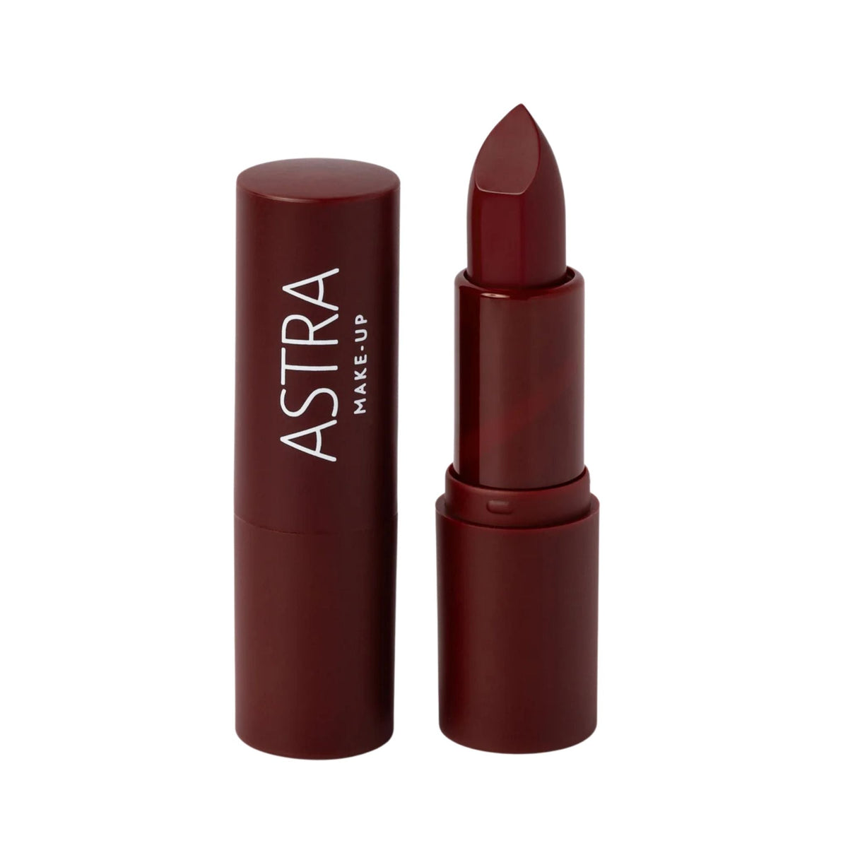Refect Beauty Astra Lip Creamynal lipstick in a deep wine shade with a luminous finish and sleek matching case. 10