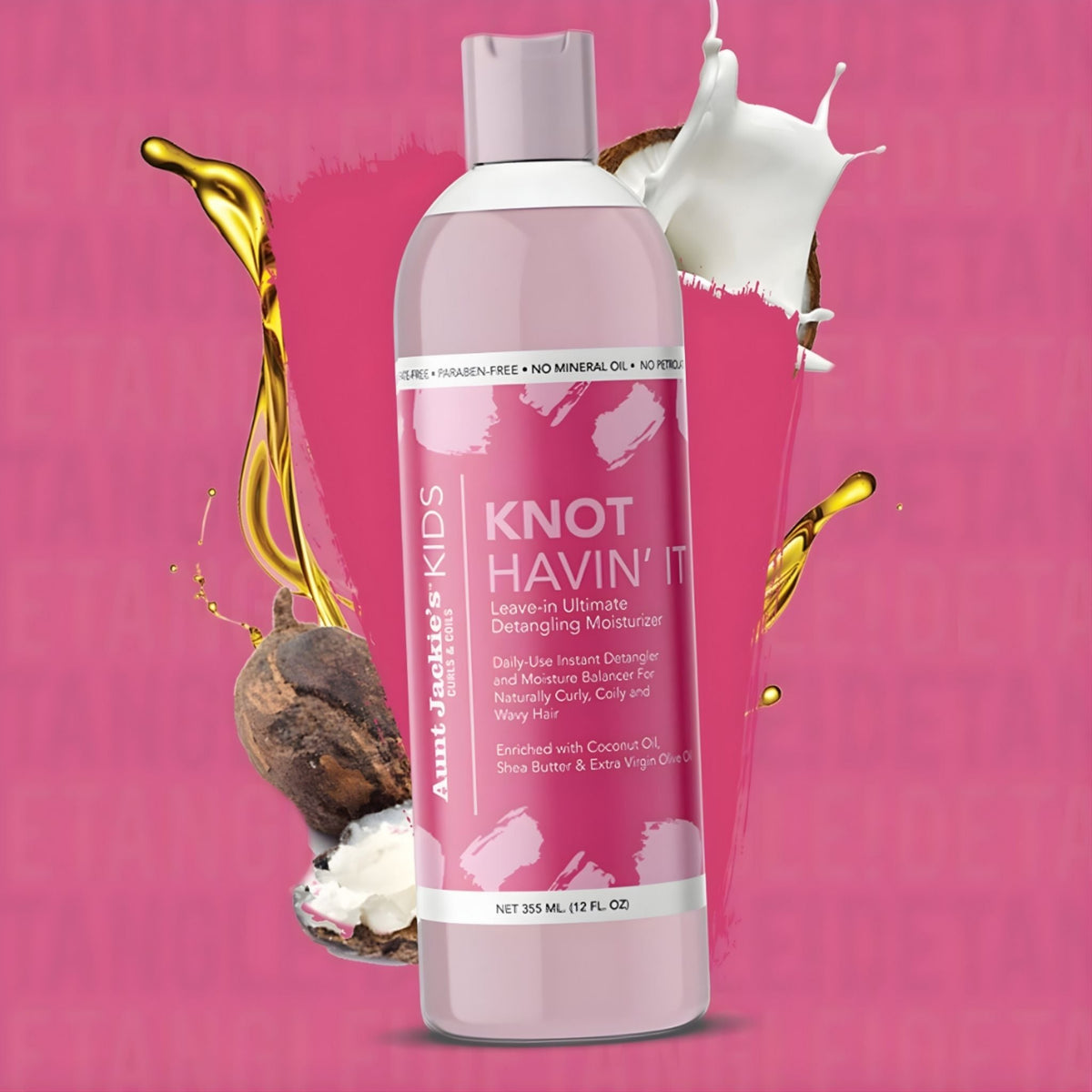 Refect Beauty Aunt Jackie's Kids Knot Havin' It leave-in detangling hair moisturizer bottle with shea and coconut oil
