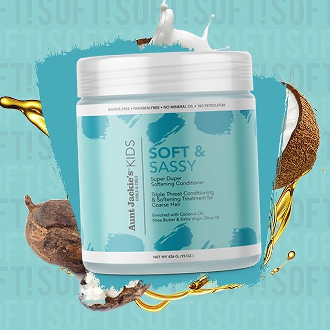 Refect Beauty Aunt Jackie's Kids Soft & Sassy conditioner jar with coconut and shea butter imagery