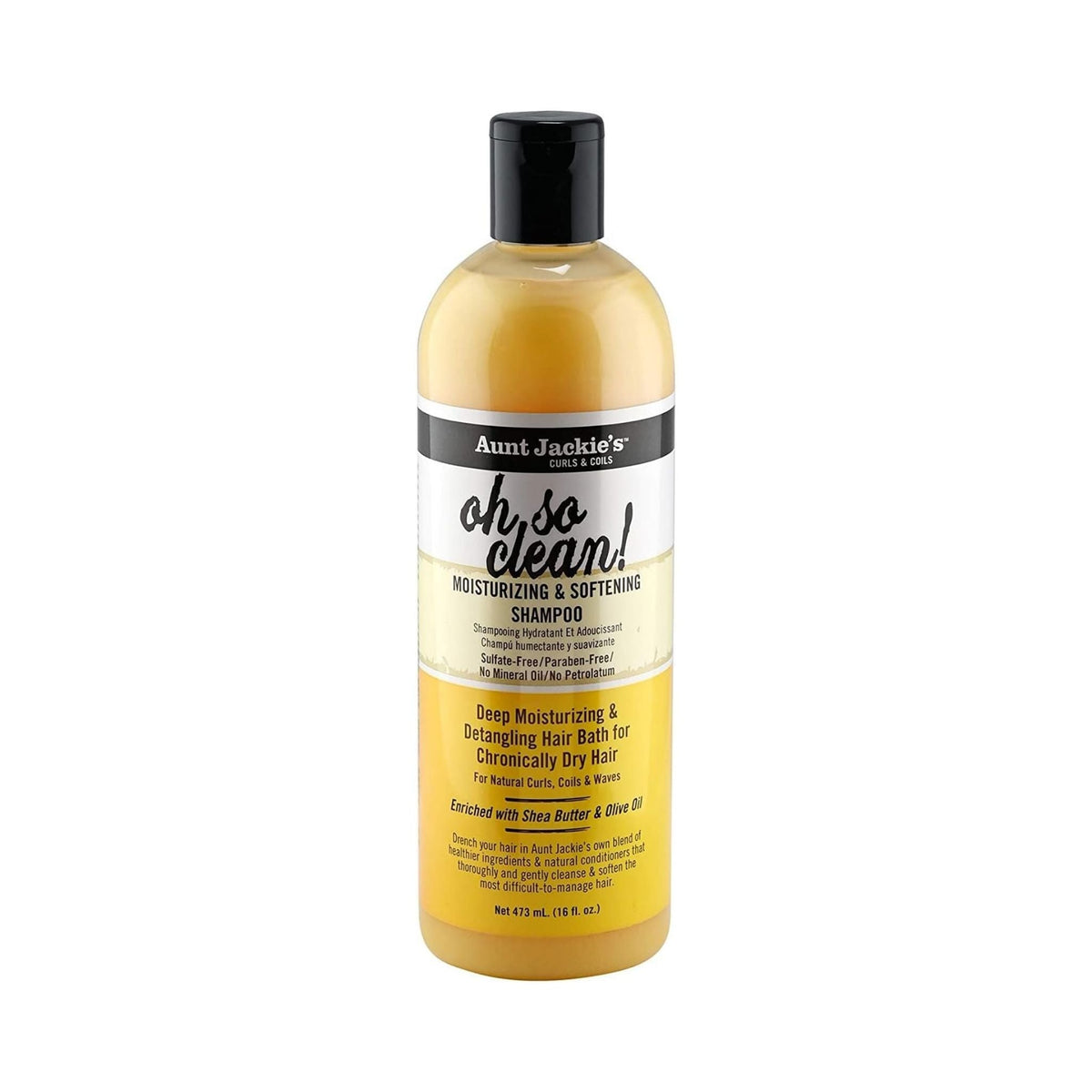 Refect Beauty Aunt Jackie's Oh So Clean moisturizing shampoo bottle for curly and dry hair with shea butter