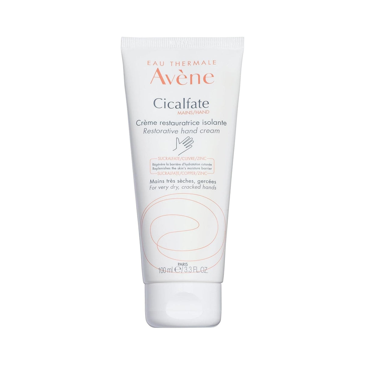 Refect Beauty Avene Cicalfate Hand Repair Barrier Cream in a white 100ml squeeze tube for dry and cracked skin