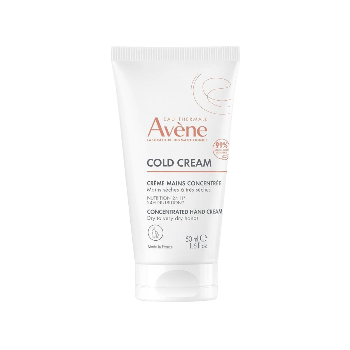 Refect Beauty Avène Cold Cream Hand Cream in a white 50ml squeeze tube for dry and sensitive skin