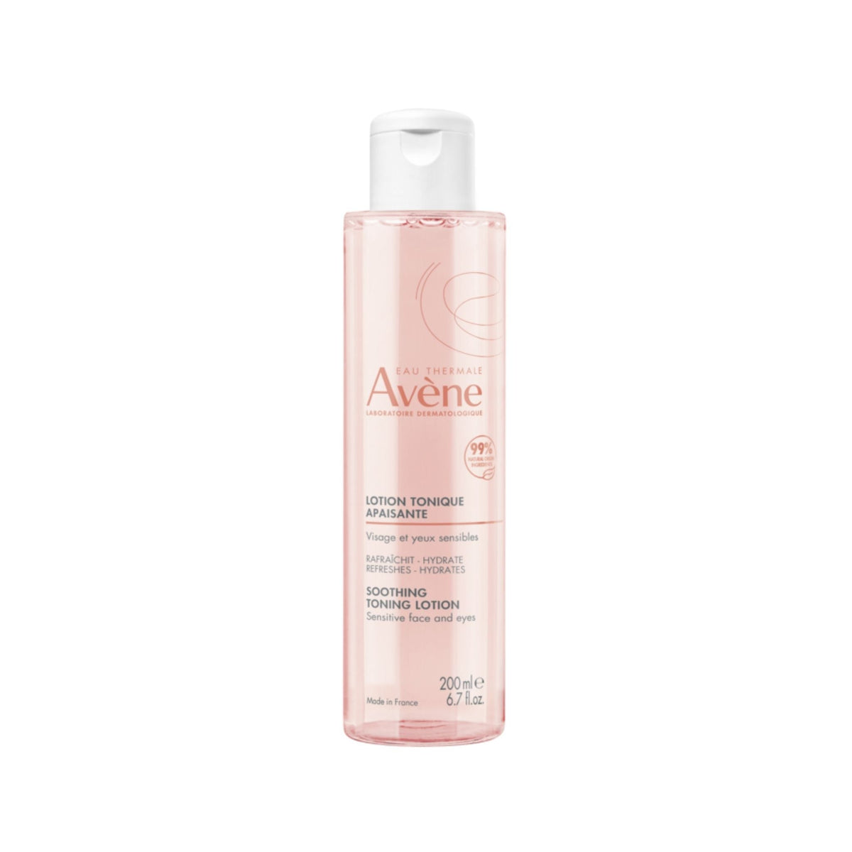 Refect Beauty Avène Soothing Toning Lotion in a clear 200ml bottle with a white cap for sensitive skin care