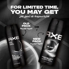 Refect Beauty AXE Black deodorant body spray showing old and new packaging designs for comparison