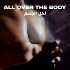 Refect Beauty AXE Black Night deodorant body spray being applied to a man's chest for long-lasting freshness
