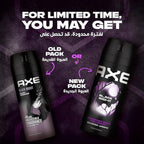 Refect Beauty AXE Black Night deodorant body spray showing old and new packaging designs for 48-hour odor protection.