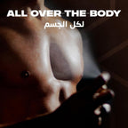 Refect Beauty AXE Dark Temptation body spray being applied to a man's chest for long-lasting masculine fragrance