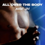 Refect Beauty AXE Ice Chill deodorant body spray being applied to a man's chest for a refreshing, cool fragrance.