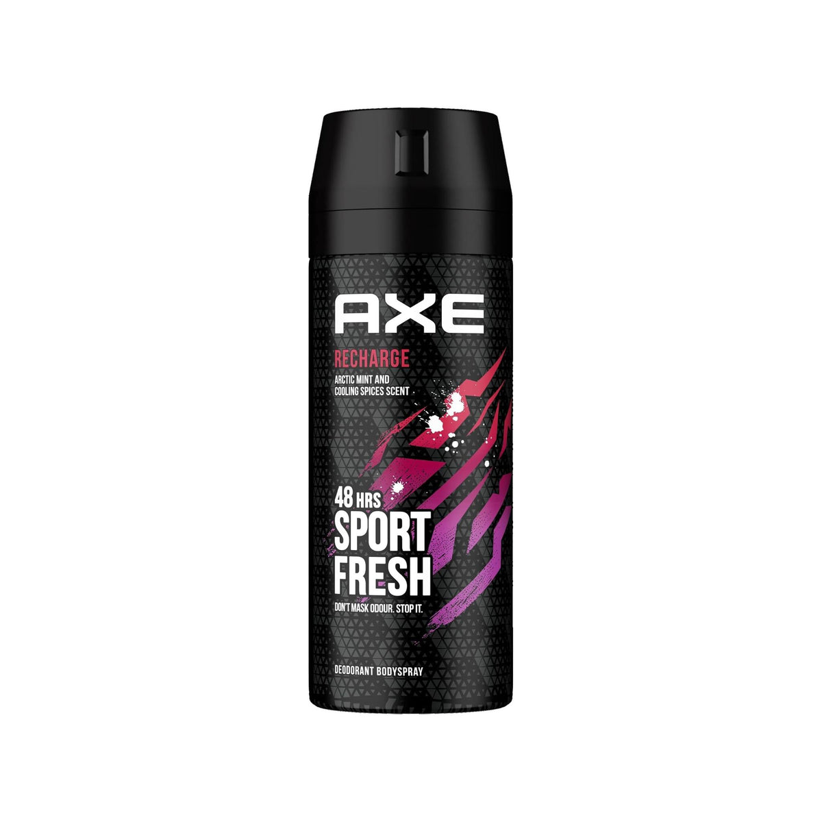Refect Beauty Axe Recharge Sport Fresh deodorant body spray for men with arctic mint and cooling spices scent.