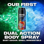Refect Beauty Axe Skateboard & Fresh Roses body spray can featuring a vibrant graphic design against a split background
