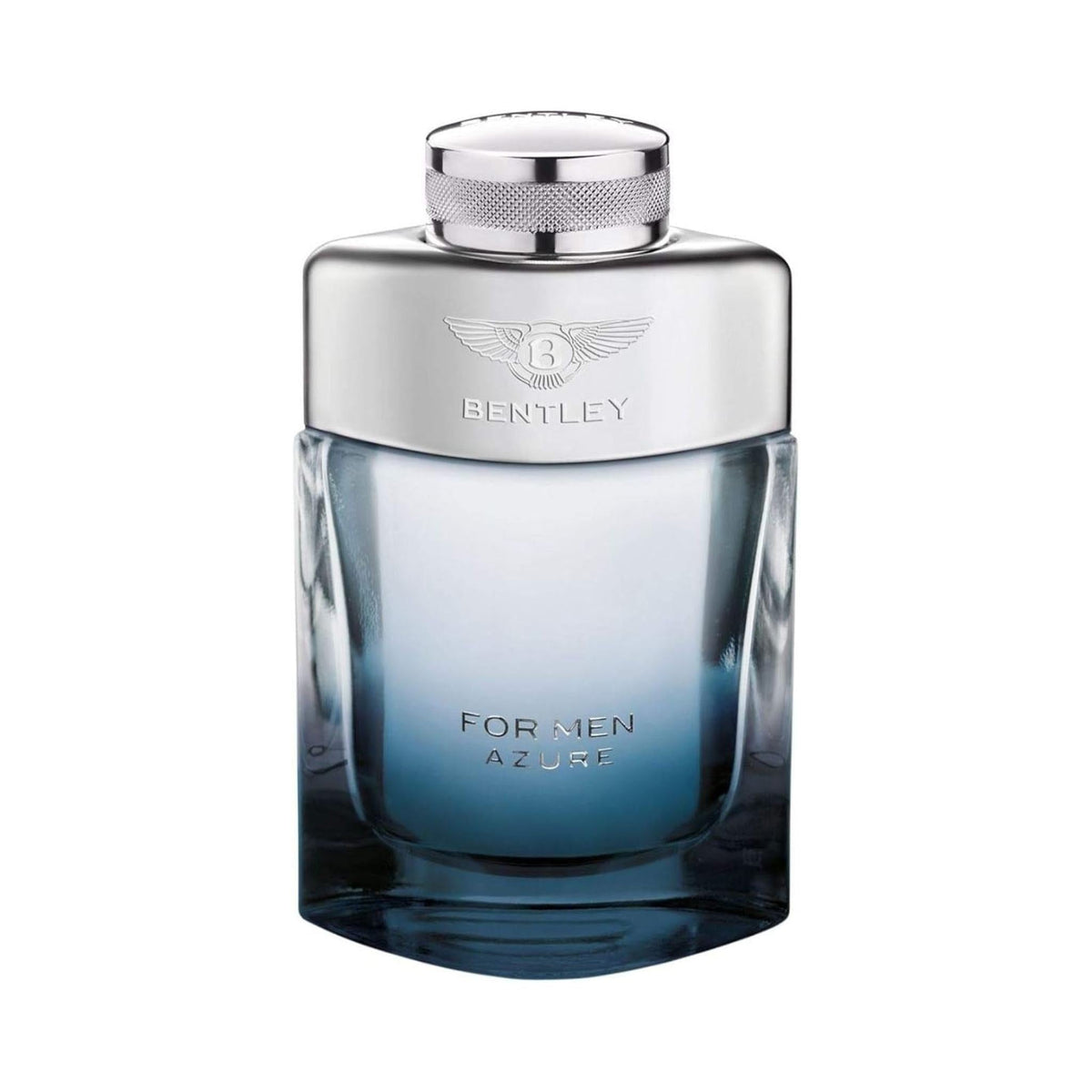 Refect Beauty Bentley Azure Eau de Toilette for men in a sleek blue glass bottle with a silver cap