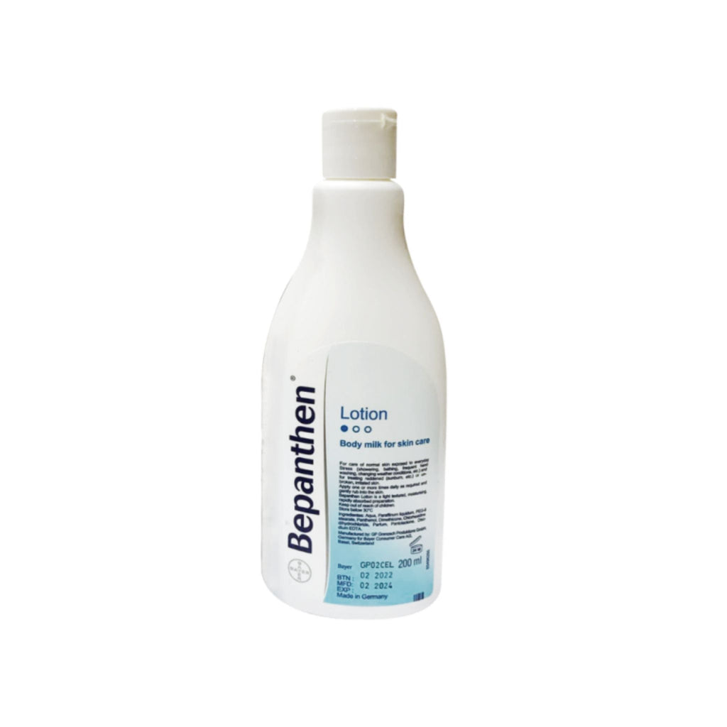 Refect Beauty Bepanthen Moisturizing Lotion in a 200ml white bottle for daily body skin care and hydration