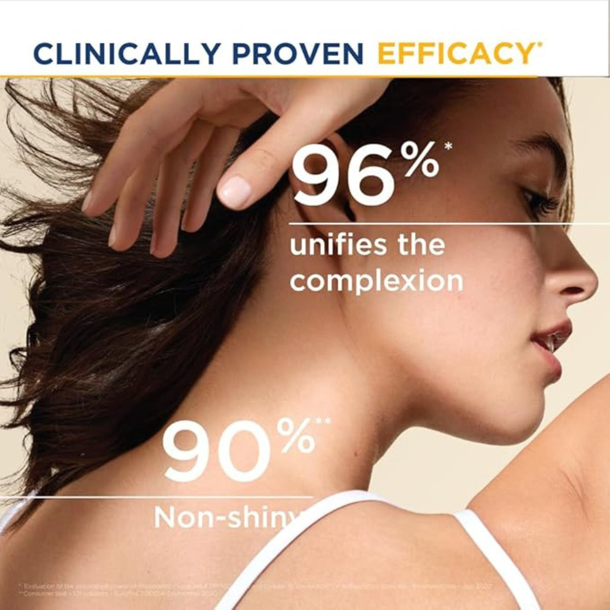 Refect Beauty Bioderma Photoderm Aquafluide sunscreen on a woman showing a unified complexion and non-shiny finish