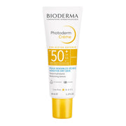 Refect Beauty Bioderma Photoderm Crème SPF 50+ sunscreen for sensitive dry skin in a white and yellow tube