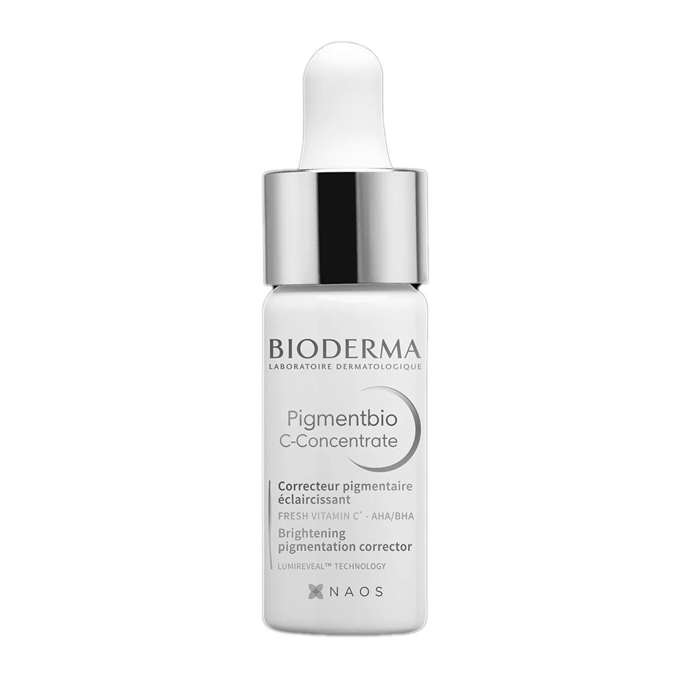 Refect Beauty Bioderma Pigmentbio C-Concentrate brightening corrector bottle with a glass dropper cap.