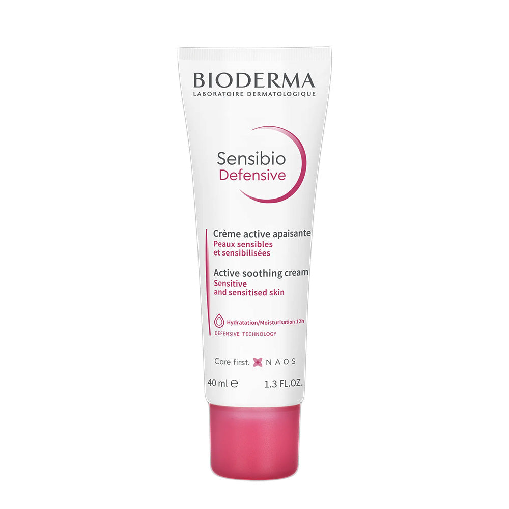 Refect Beauty Bioderma Sensibio Defensive soothing moisturizer tube for sensitive skin in white and pink packaging