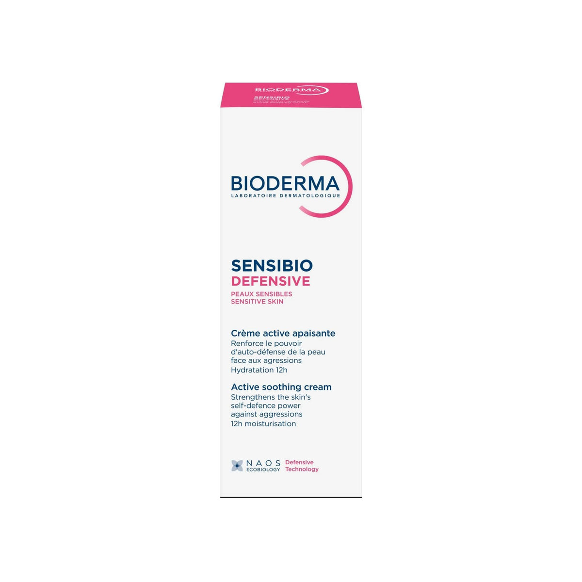 Refect Beauty Bioderma Sensibio Defensive soothing moisturizer for sensitive skin in a white and pink box.