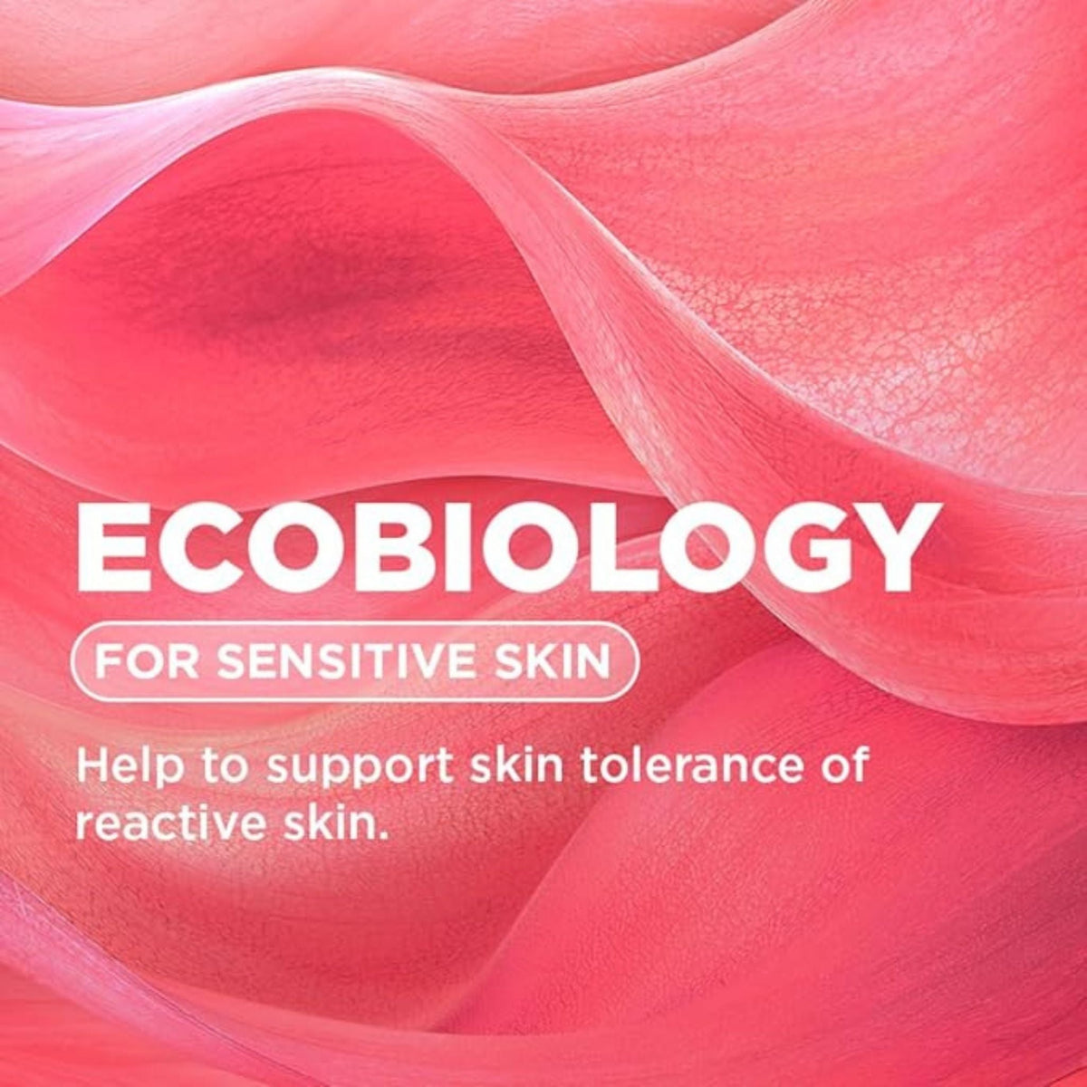 Refect Beauty Bioderma Sensibio ecobiology graphic for sensitive skin with pink abstract background