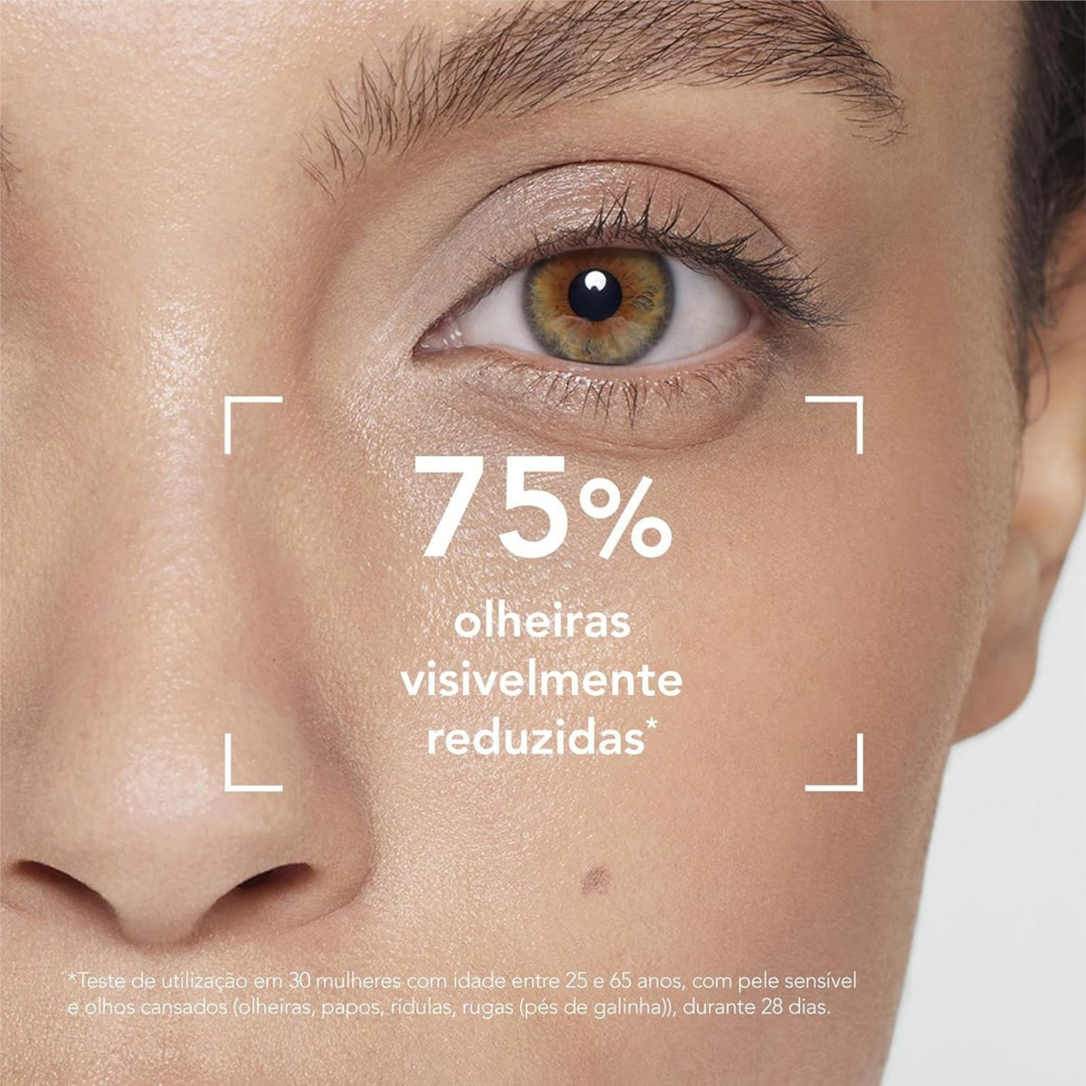 Refect Beauty Bioderma Sensibio Eye Contour Gel applied to a woman's eye area to reduce dark circles and puffiness