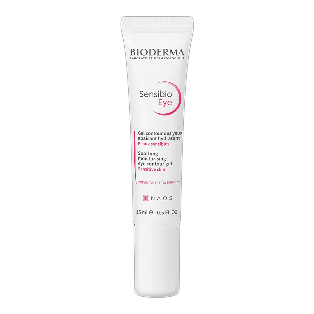 Refect Beauty Bioderma Sensibio Eye Contour Gel in a 15ml white tube for soothing sensitive skin around the eyes.
