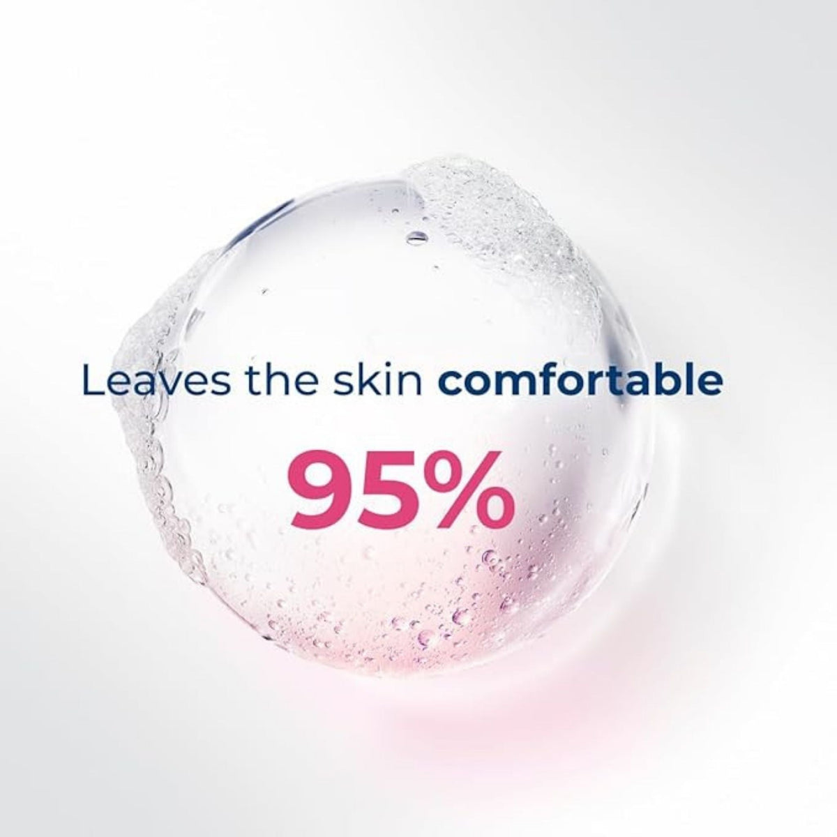 Refect Beauty Bioderma Sensibio foaming cleanser gel droplet showing 95 percent skin comfort efficacy