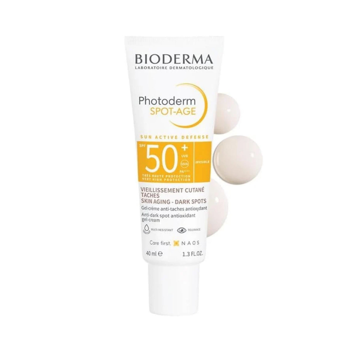 Refect Beauty Bioderma Photoderm Spot-Age SPF 50+ sunscreen cream tube for anti-aging and dark spot protection.