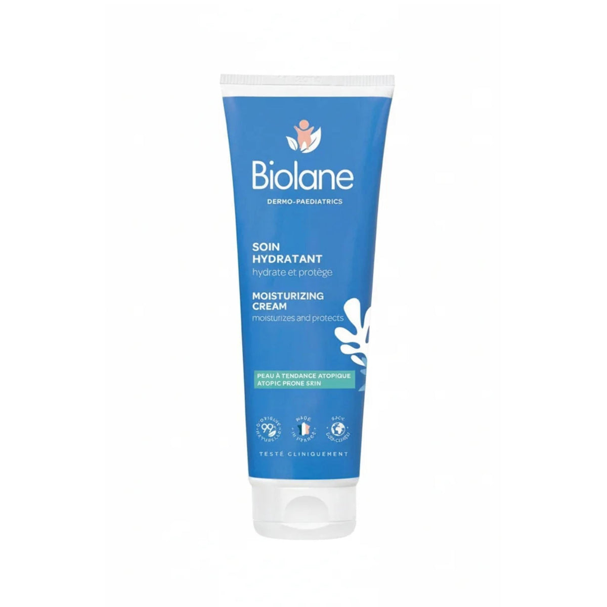 Refect Beauty Biolane Dermo-Paediatrics moisturizing cream in a blue tube for atopy-prone baby skin