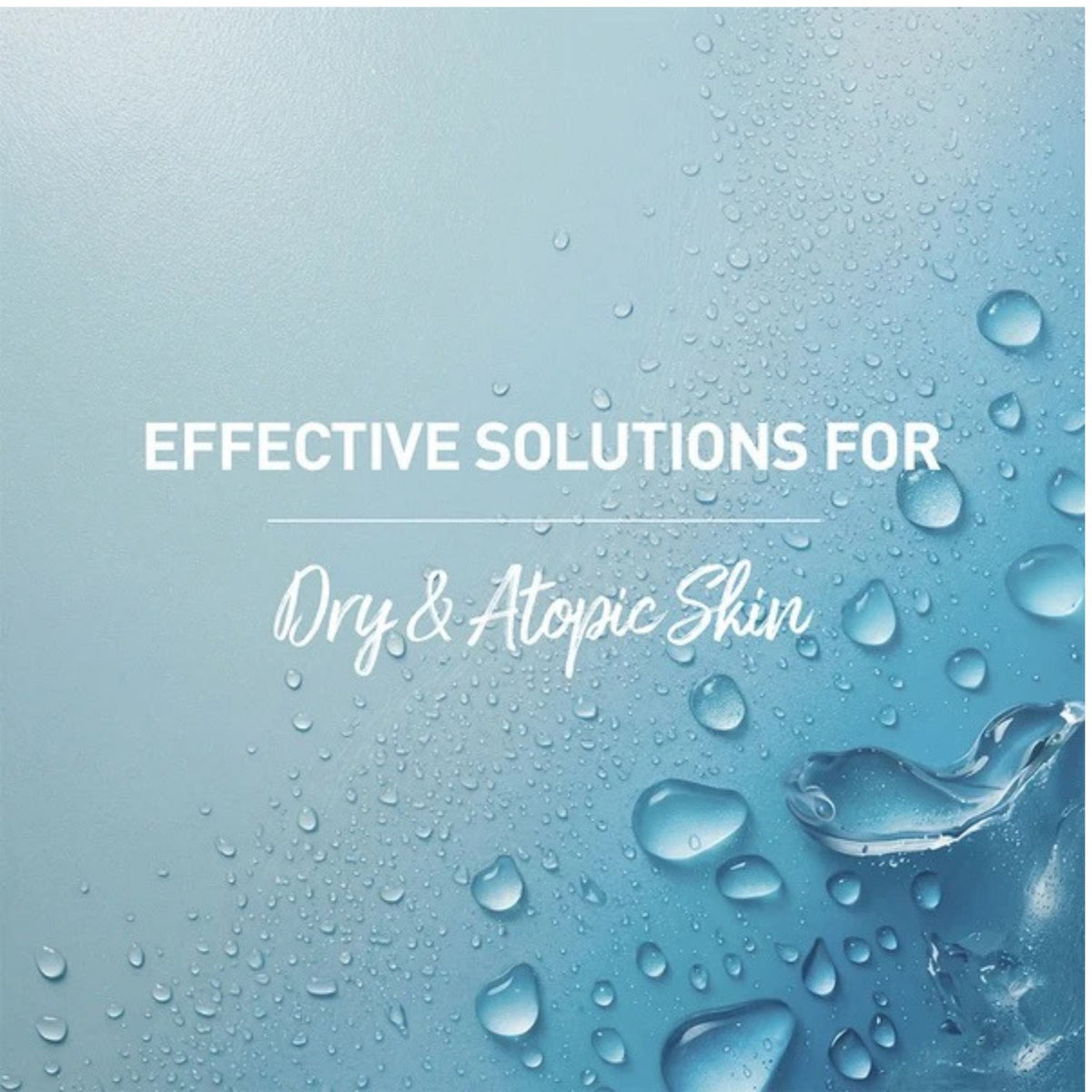 Refect Beauty Bionnex Perfederm hand cream advertisement featuring water droplets on a blue background for dry skin