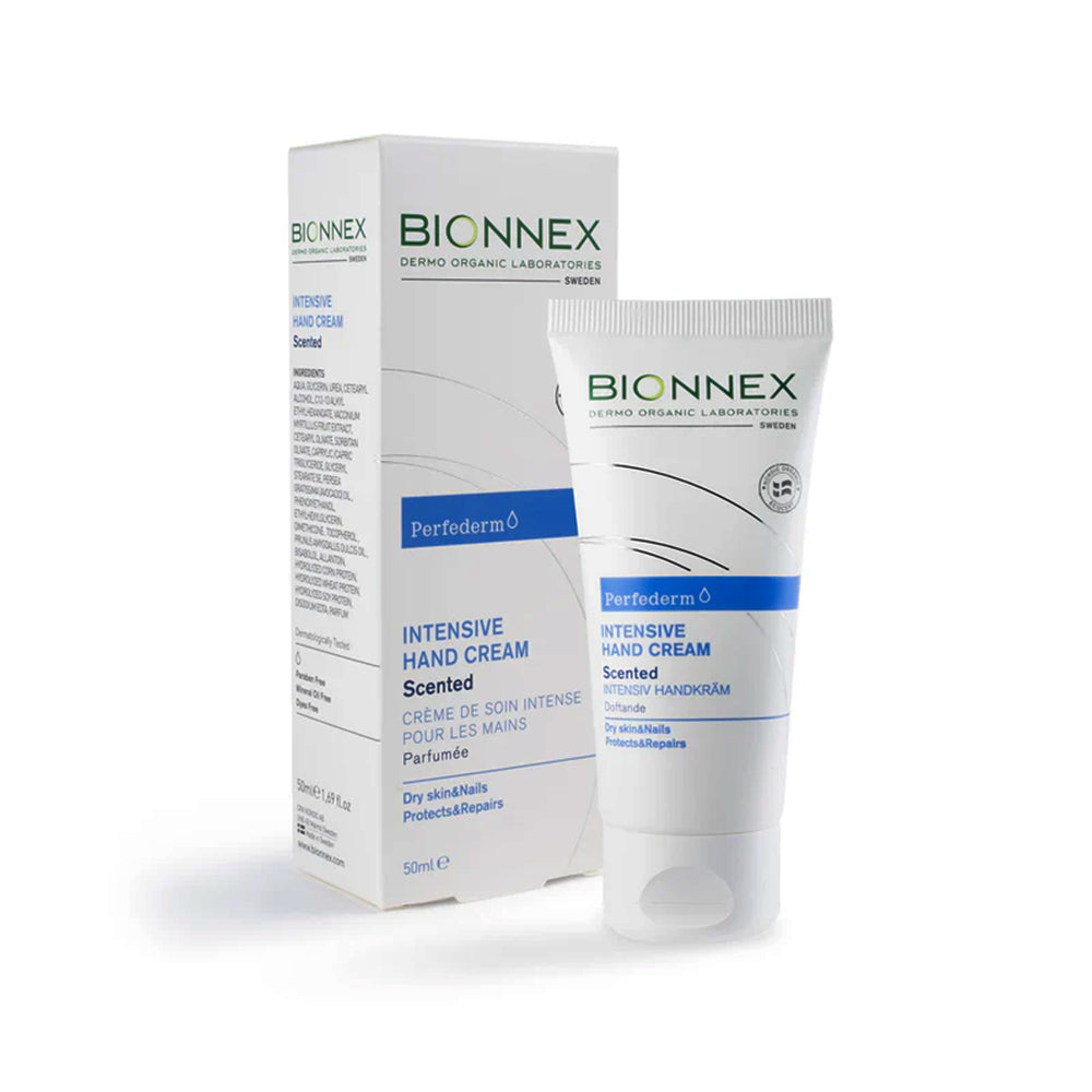 Refect Beauty Bionnex Perfederm Intensive Hand Care Cream scented tube and box for dry skin and weak nails